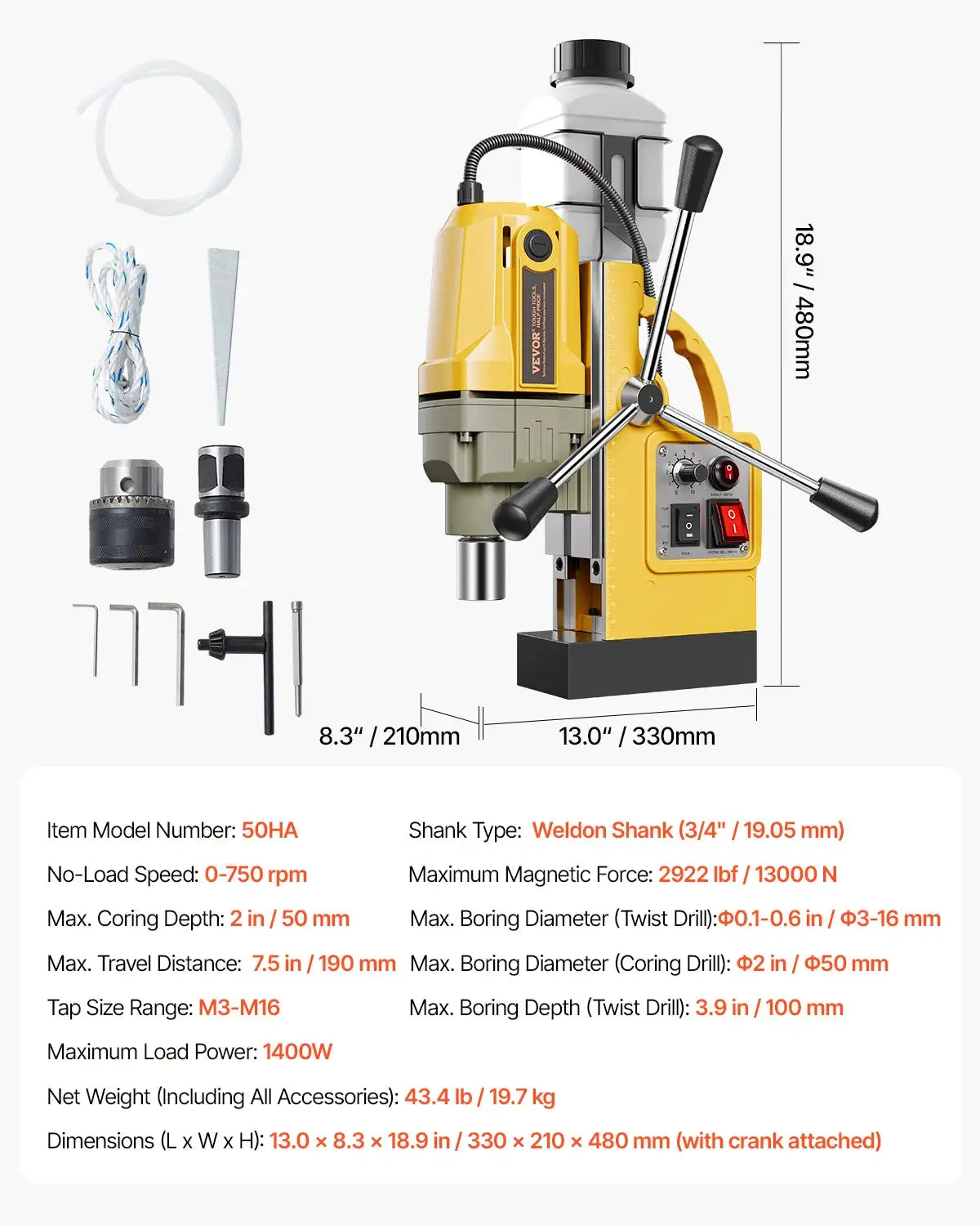 Heavy Duty Magnetic Drill Press — product view 7