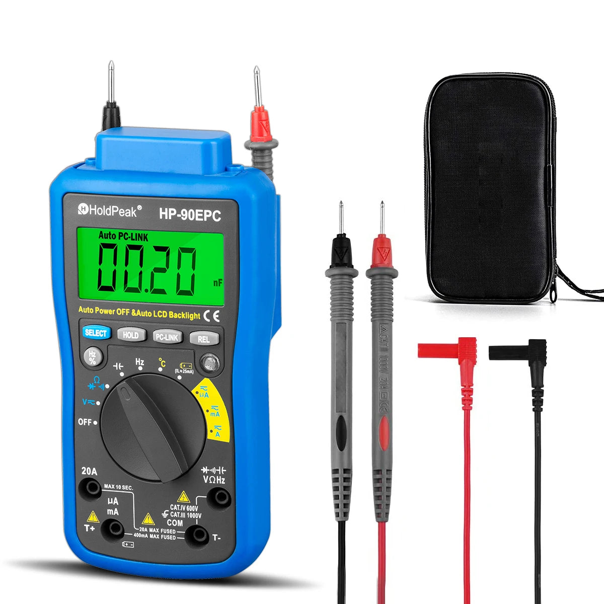 HoldPeak Multimetro Digital USB Multimeter AC/DC Voltage Current — product view 2