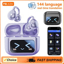 WJOY Touch Screen Bluetooth Earbuds Real Time Translation 144 Languages ANC HiFi