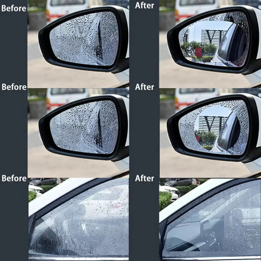 Clear Vision Car Rainproof Film Anti Fog Mirror Sticker Set