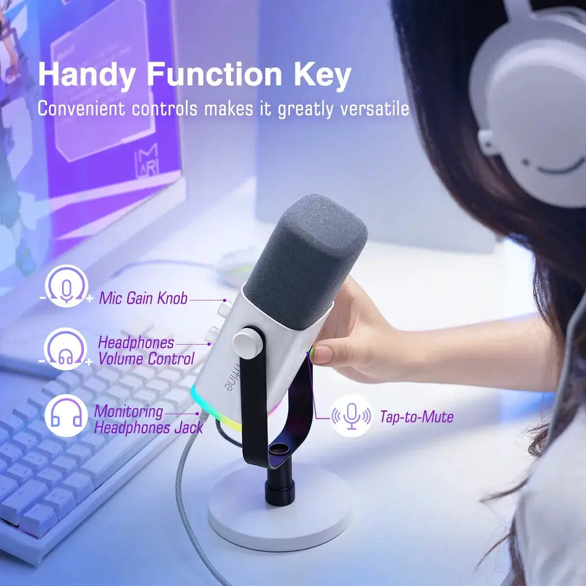 AM8W XLR USB Dynamic Microphone For PS4 And PS5 Streaming