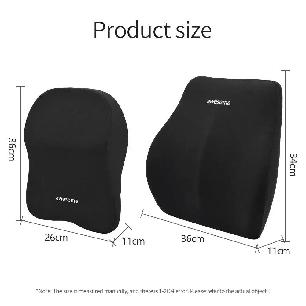 Ergonomic Memory Foam Lumbar and Neck Support for Cars