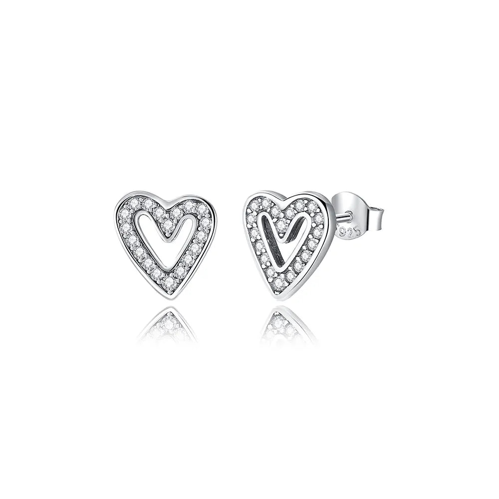 Sterling Silver Earrings Infinity Love