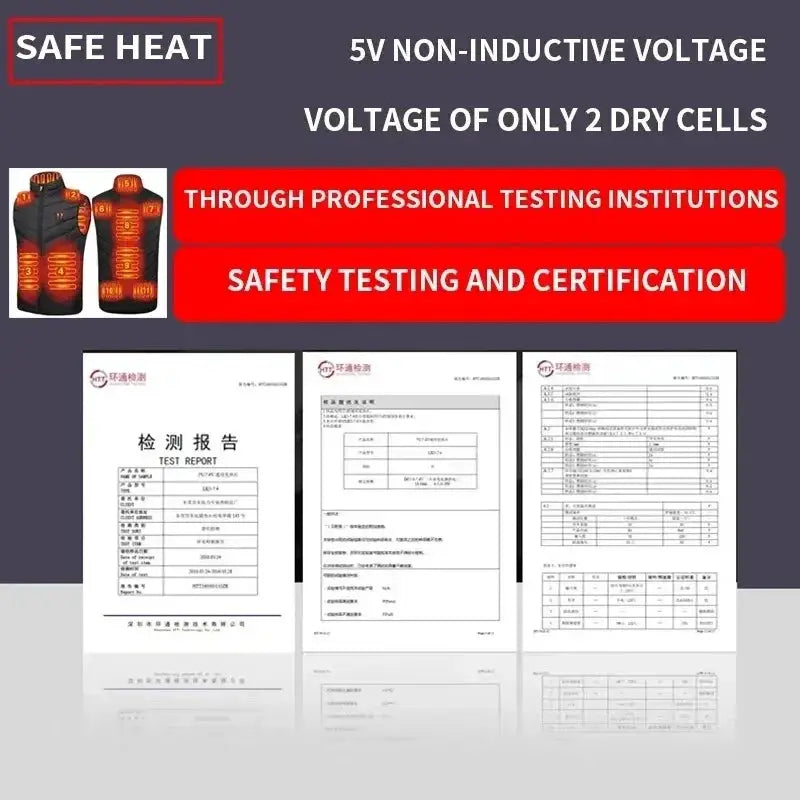 Heated Jacket USB Intelligent Dual Control 9 To 19 Zone Warm