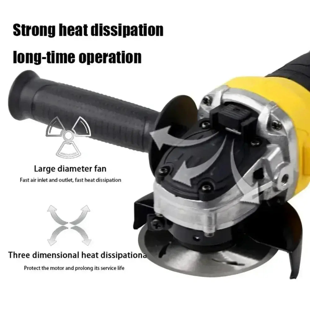 Cordless Brushless Angle Grinder 4 Speed Compatible Tool