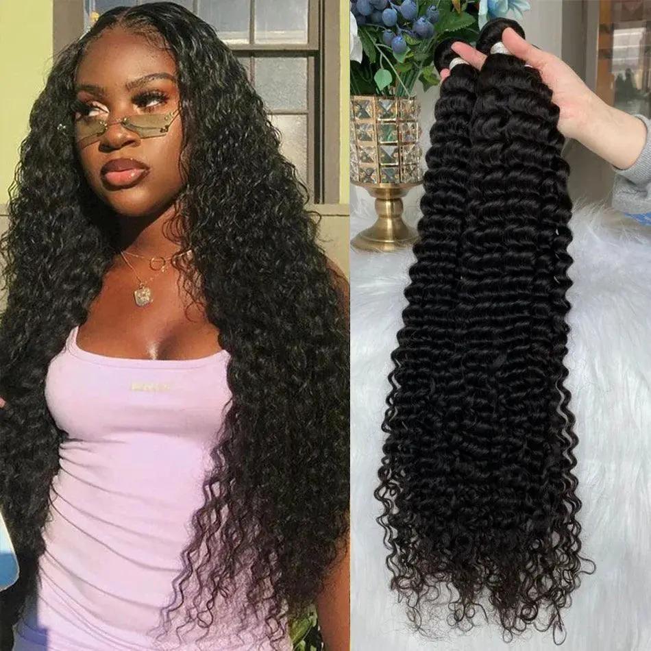 Mongolian Kinky Curly Hair Bundles Premium Extensions Women