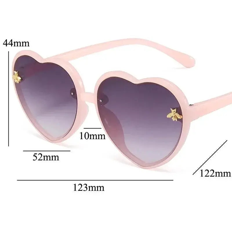 Kids Sunglasses UV Protection Cute Cartoon Bee Heart Shaped