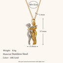 La. Muses Mixed Color Couple Hug Pendant Necklace for Women