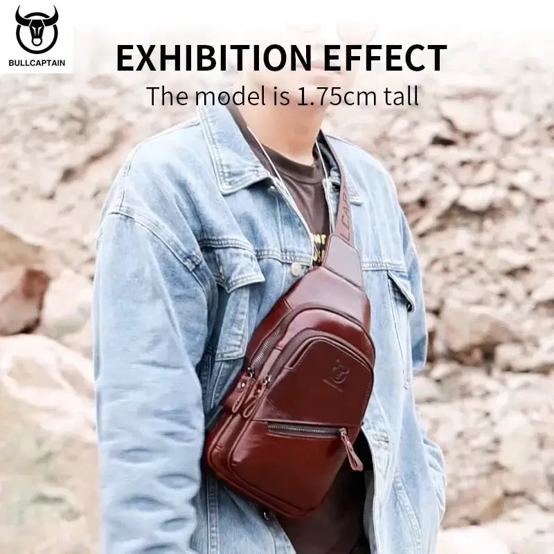 Bull Captain 2023 Leather Chest Bag Large Capacity XB 127