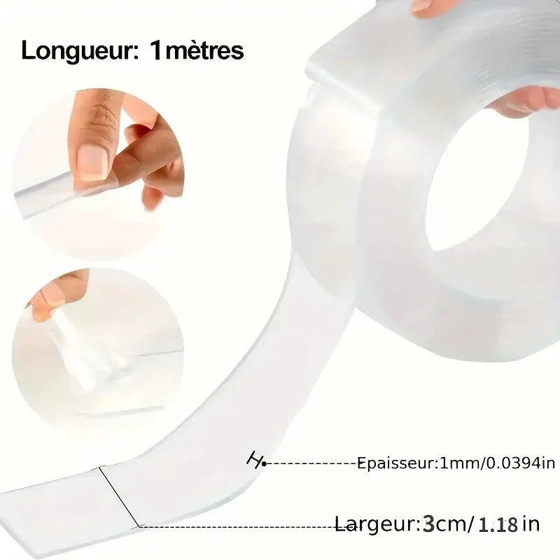 Transparent Nano Tape Reusable Double Sided Adhesive