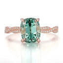 Blue Green Lab Diamond Ring For Women