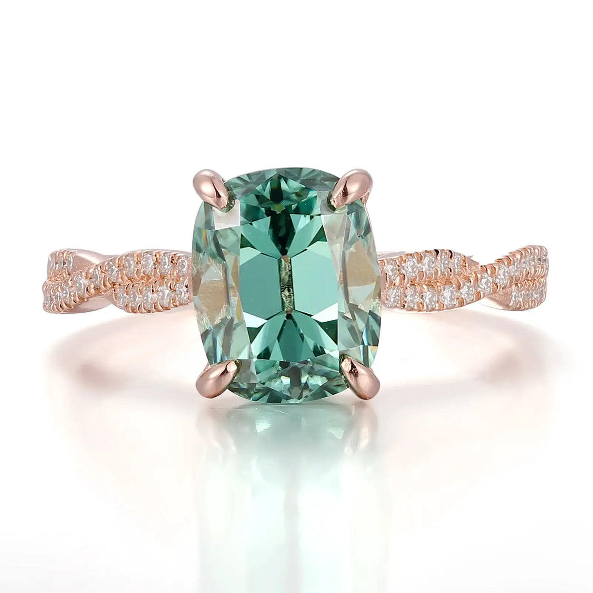 Blue Green Lab Diamond Ring For Women — product image 4