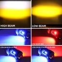 LED Motorcycle Light Bulb LED Fisheye Lens Dual Color White