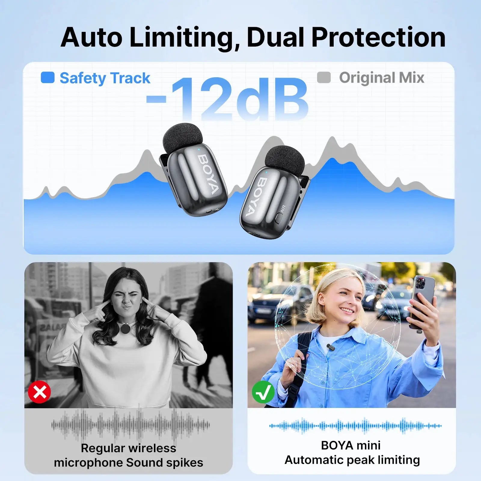 BOYA Mini 2 Wireless Lavalier Microphone AI Noise Reduction Mini Mic for iPhone 6-14/15-17 USB-C Android Phone Video Recording