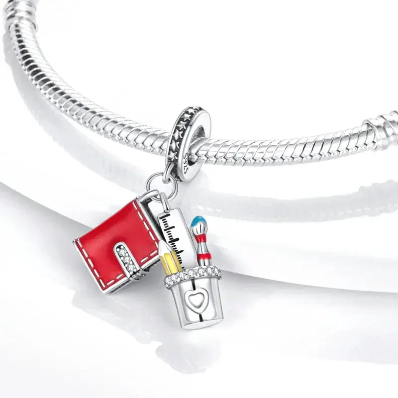 Notebook Drawing Bucket Charms Beads Sterling Silver Pandora