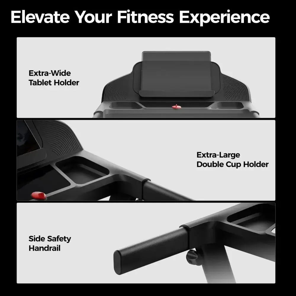 Foldable Incline Treadmill for Home, 16% Incline, Three Screen, 12 Programs, 400LBS
