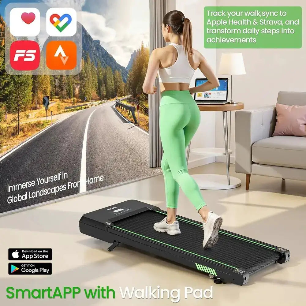 12% Auto Incline Under Desk Treadmill, 2.5HP Quiet Portable Walking Pad with Smart App and Bluetooth Speaker