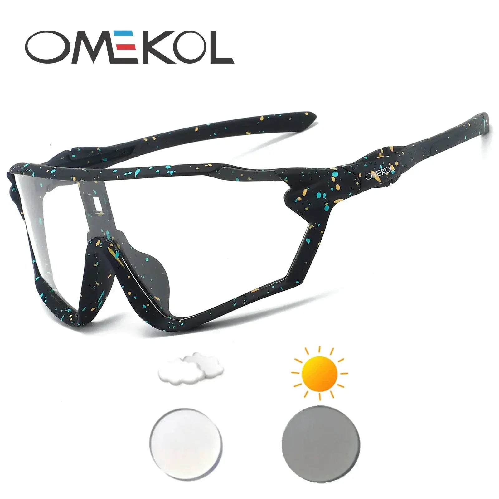 Omekol Photochromic Cycling Sunglasses For Men And Women