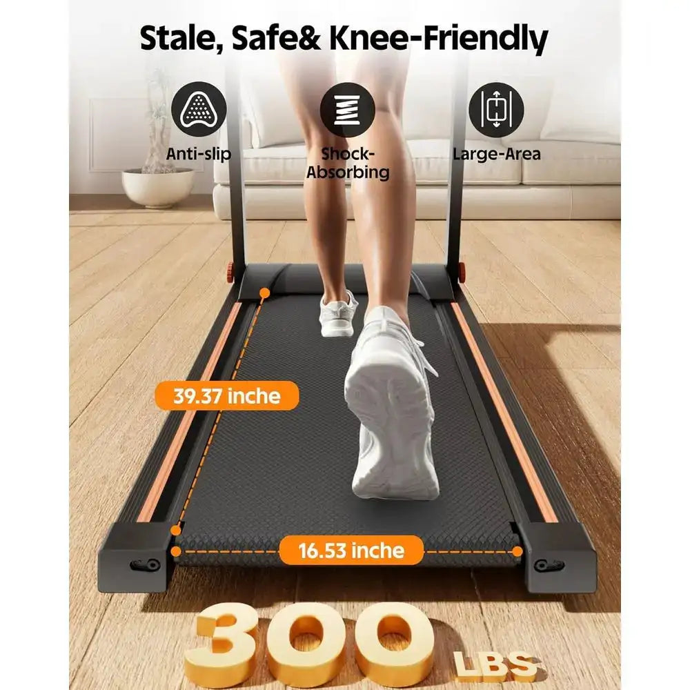 300LB Capacity 5% Incline Walking Pad Treadmill with Handle and 3.0 HP Dual Cushion System