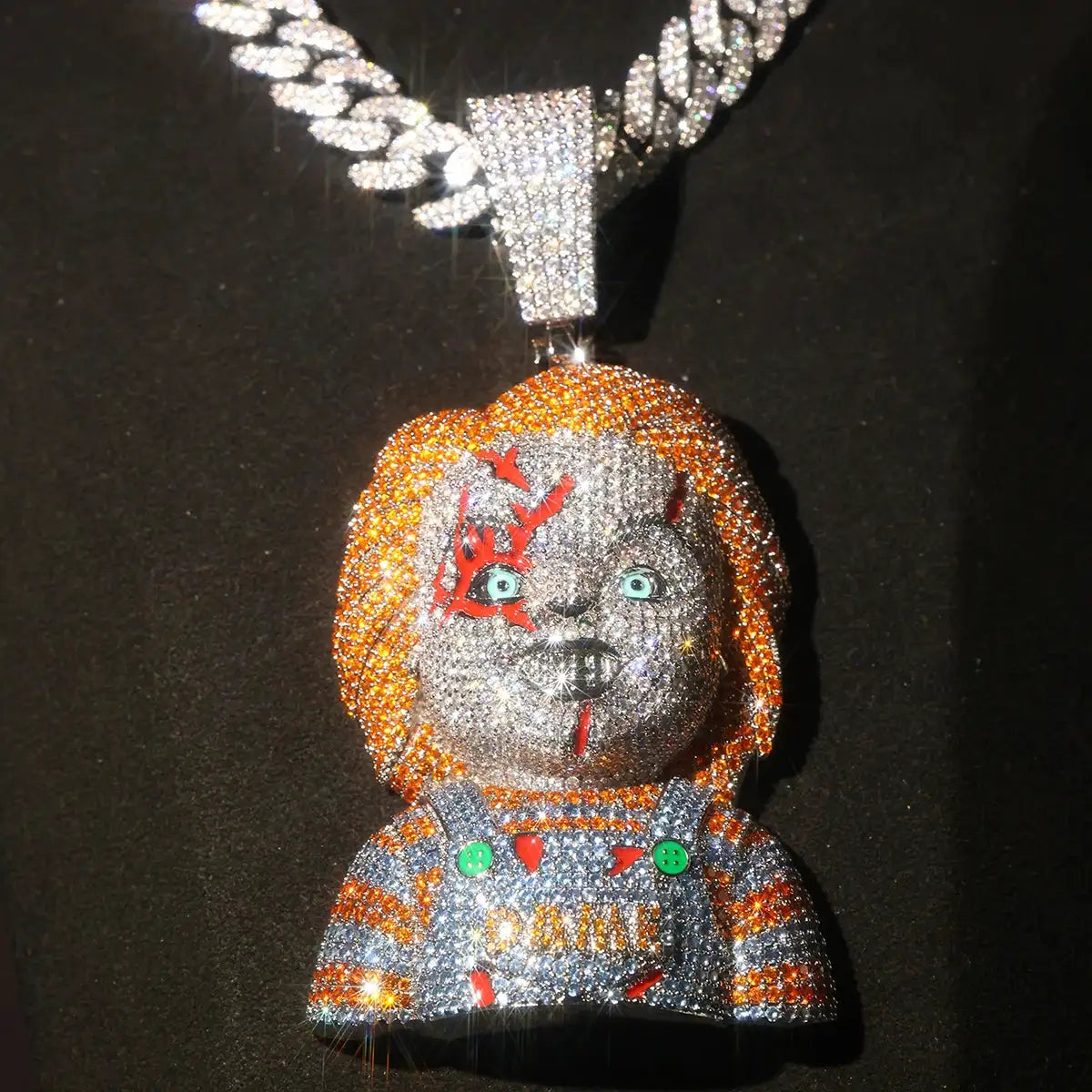 CZ Covered with Diamonds Iced Out Cartoon Character Pendant Fully — product view 9