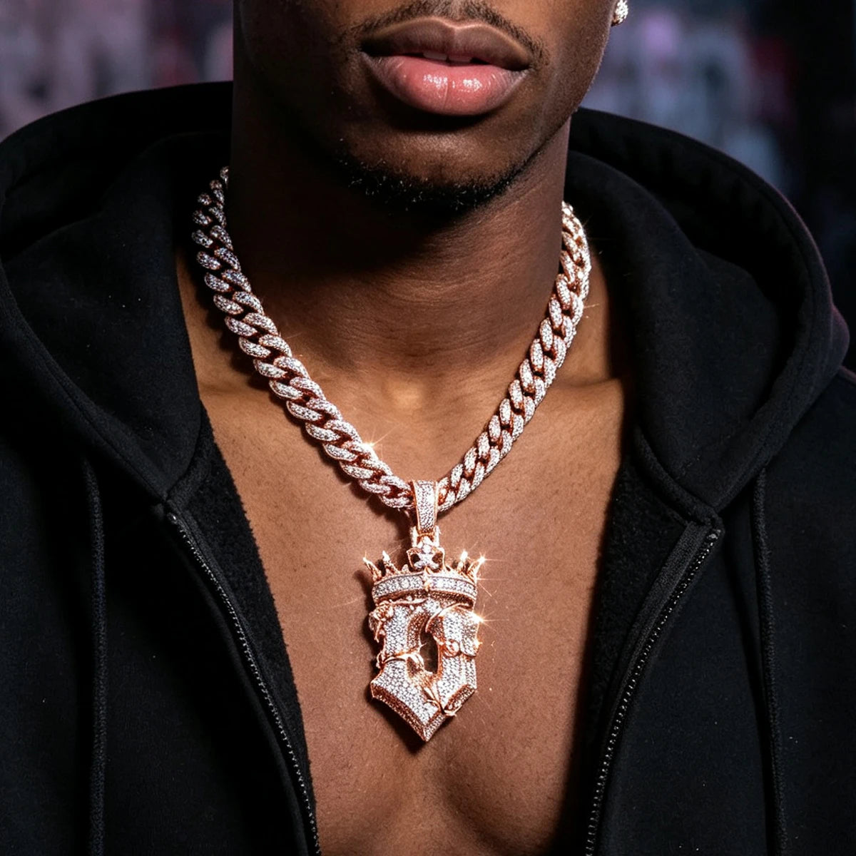 Iced Out Crown Rose Thorn