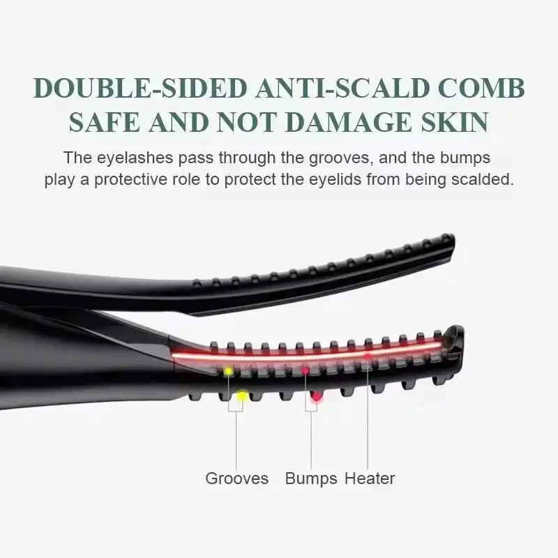 Electric Heated Eyelash Curler USB Rechargeable Quick Heats