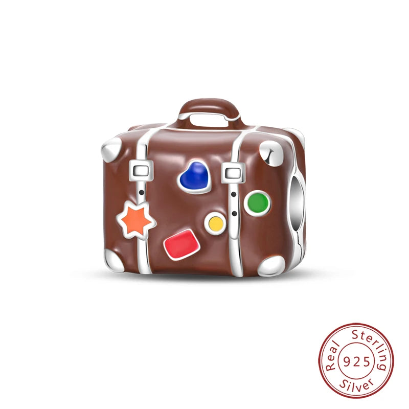 Sterling Silver Colorful Travel Luggage
