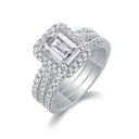 Sterling Silver Silver Square Moissanite Rings