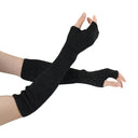 Long Fingerless Knit Arm Warmers