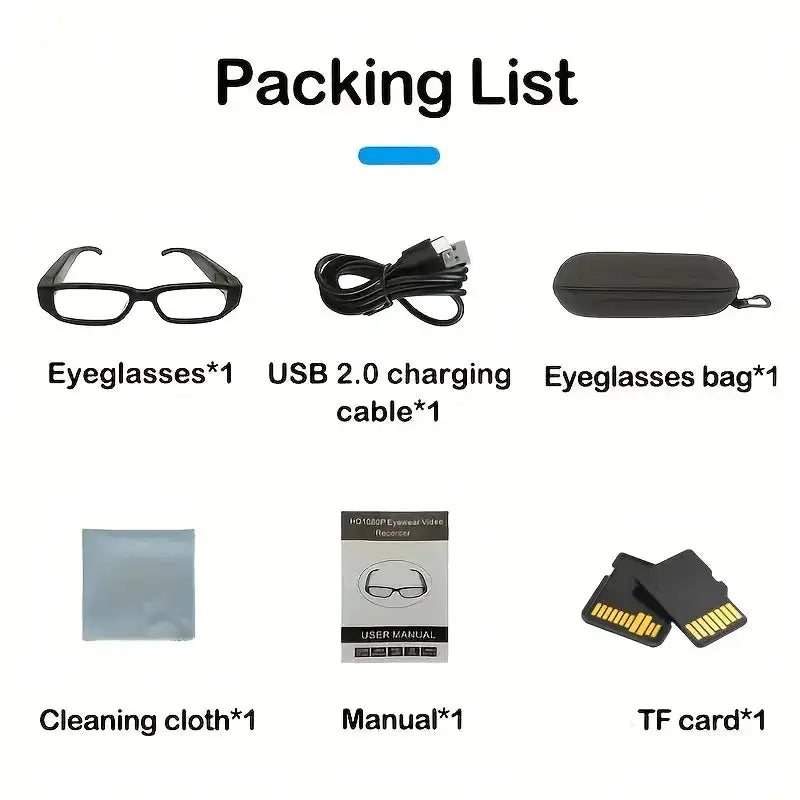 Portable 1080P HD Mini Glasses With Camera Video Recorder Wearable glasses Camera Outdoor Sports DV DVR Surveillance Camcorder