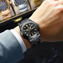 POEDAGAR Square Steel Men Luminous Watch