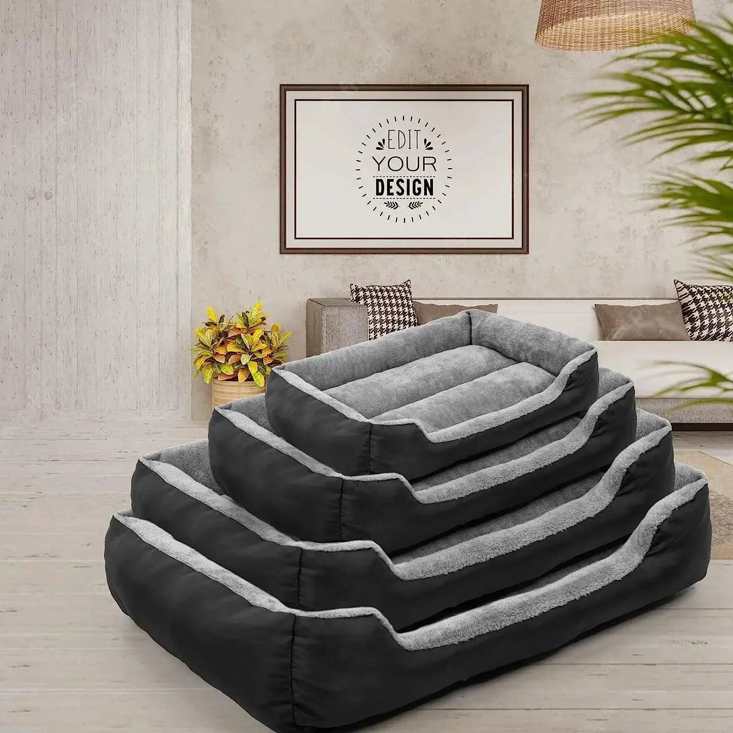 ATUBAN Large Washable Dog Bed for Comfortable Sleep