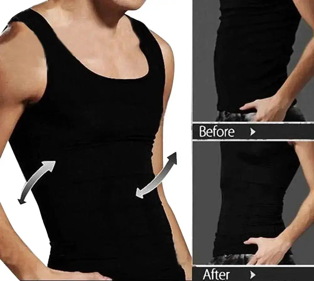Mens Slimming Body Shaper Vest Nylon Tummy Control
