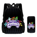 2 Pcs Set Smiling Anime Critters Backpack With Pencil Bags