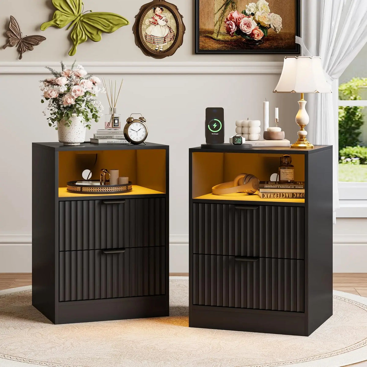 Wooden LED Side Table