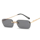 Unisex Rimless Rectangle Sunglasses with UV400 Protection