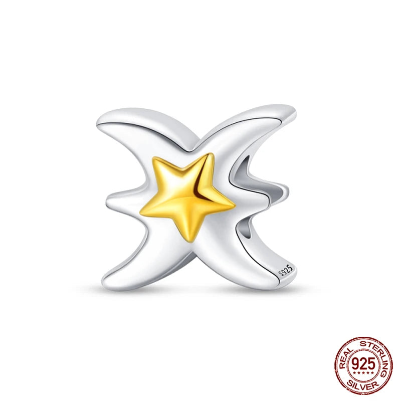 Sterling Silver Constellations Charm Golden