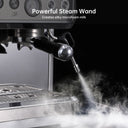 Espresso Machine with Grinder, Stainless Steel Coffee Machine