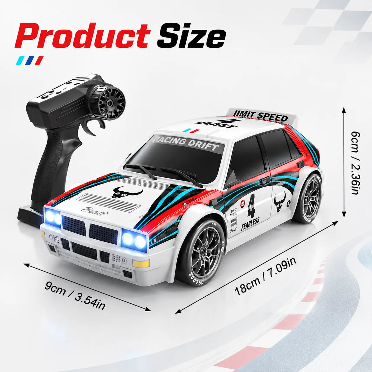 ZNLYRION RC Drifting Race Car Scale Wheel Drive Adjustable — product view 3