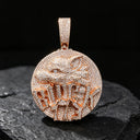 Round Wolf Medallion Pendant K