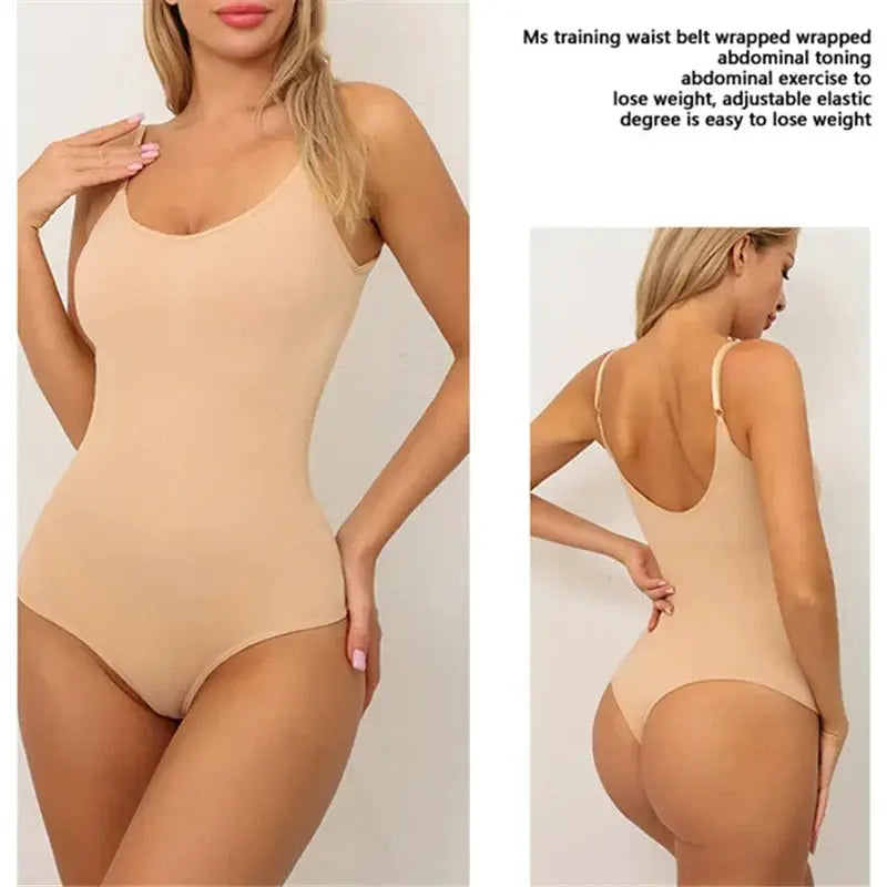 OWEQ Womens Tummy Control Thong Bodysuit For All Day Comfort