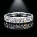 Moissanite Ring in Sterling Silver Pave