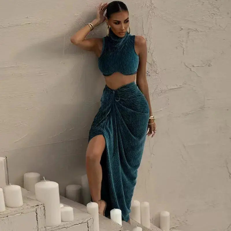 Solid Tank Top and Long Skirt Set Chic Summer Ensemble