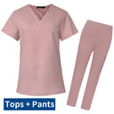 Men's Scrubs Medical Uniform Lab Set V-neck Doctor Overalls