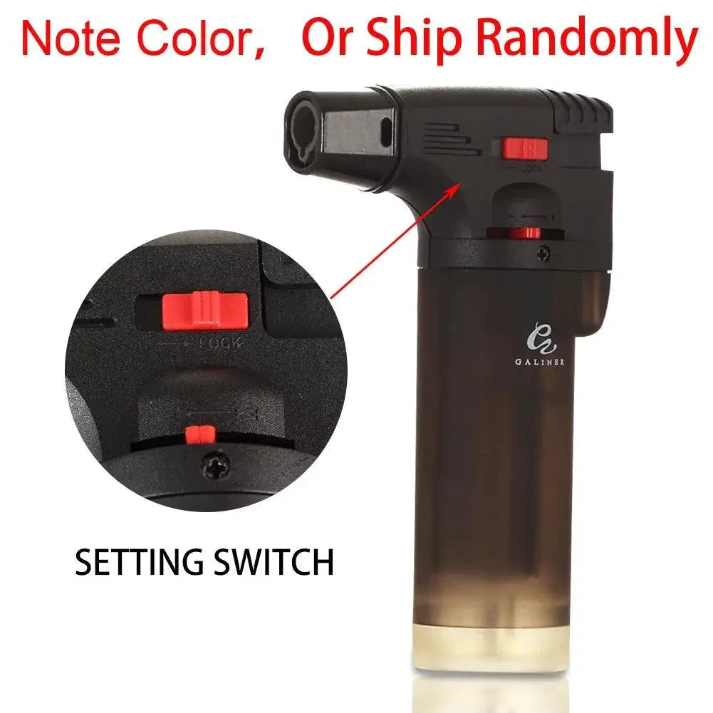 Plastic 1 Jet Cigar Lighter Butane Torch 1300C Random Color