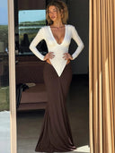 NIBBER V Neck Evening Dress