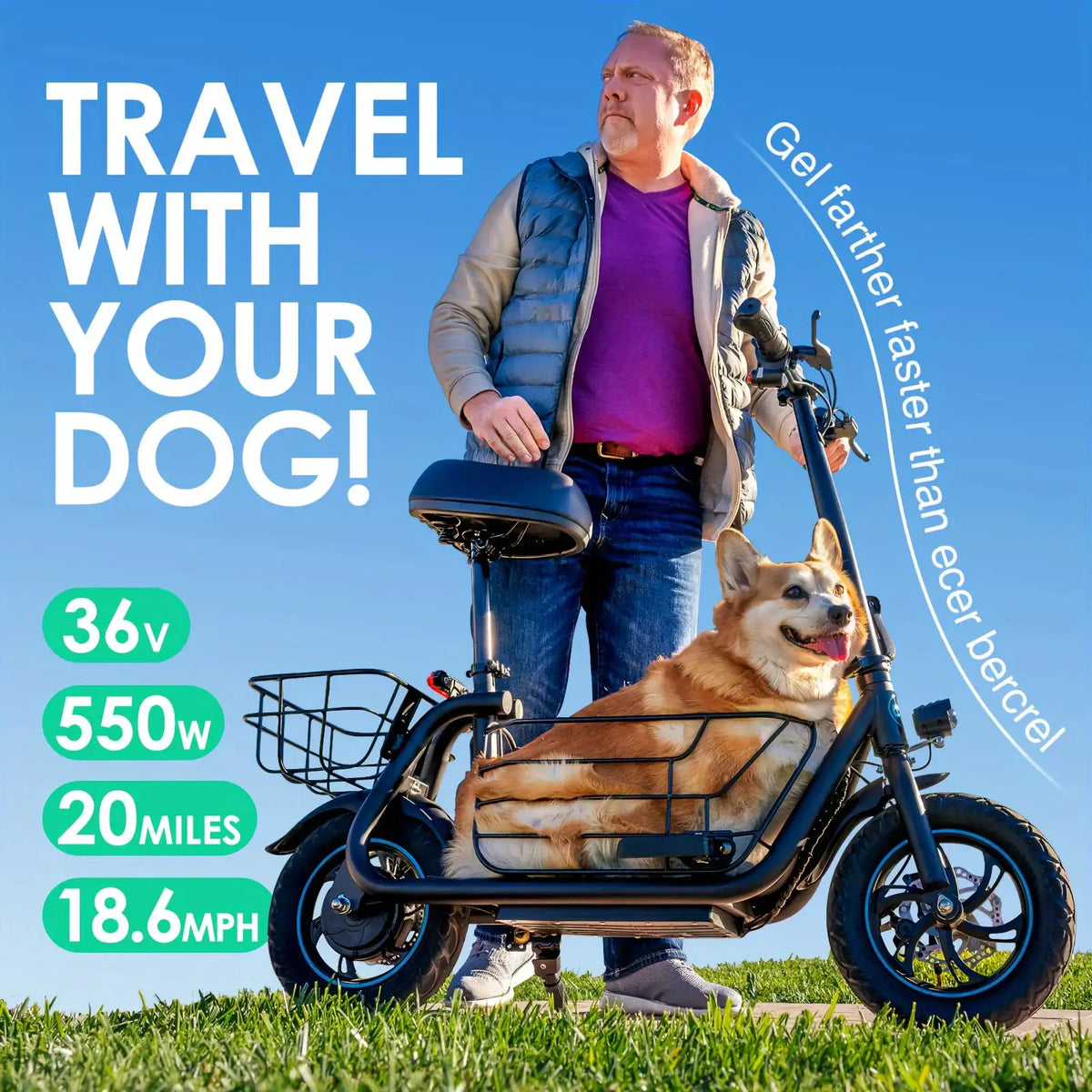 Gyroor Foldable Electric Scooter — product view 2
