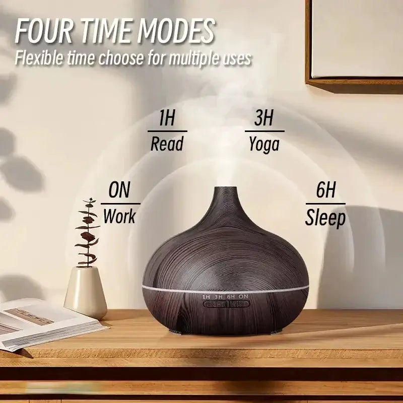 500ml Ultrasonic Aromatherapy Diffuser With Wood Grain