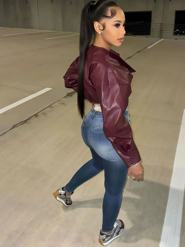 NIBBER Button Leather Jacket