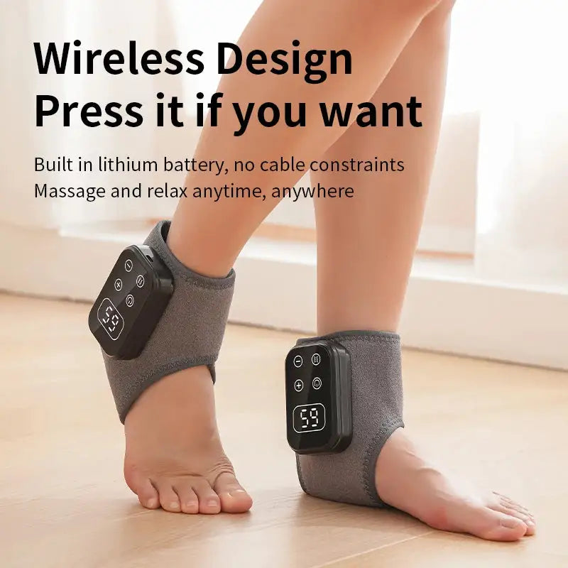 Electric Foot & Hand Massager with Vibration Warm Hot Compress for Ankle Knee Foot Relax Portable Rechargeable Deep Relaxation